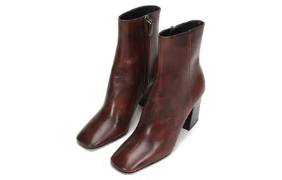 Prada (wmns)  Leather Square Toe Ankle Pumps 'brown' In Multi