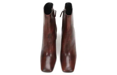 Prada (wmns)  Leather Square Toe Ankle Pumps 'brown' In Multi