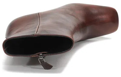 Prada (wmns)  Leather Square Toe Ankle Pumps 'brown' In Multi