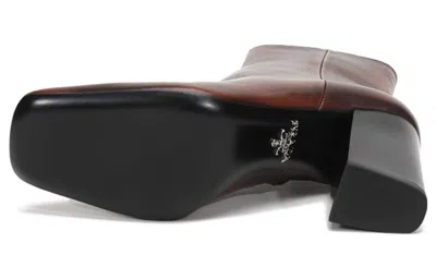 Prada (wmns)  Leather Square Toe Ankle Pumps 'brown' In Multi