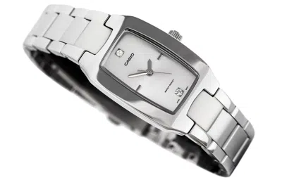 Casio Metal Handsquartz Whitedial Plate Waterproof Silver Analog In Metallic