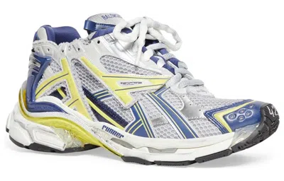 Balenciaga Runner Low-top Sneakers In Mesh And Nylon In White Black Grey