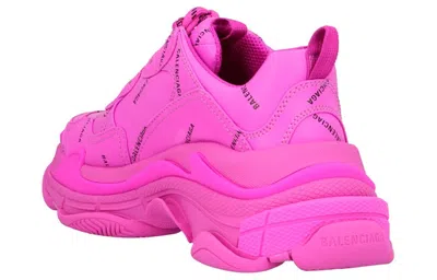 Balenciaga (wmns)  Triple S Sneaker 'all Over Logo - Fuchsia' In Pink