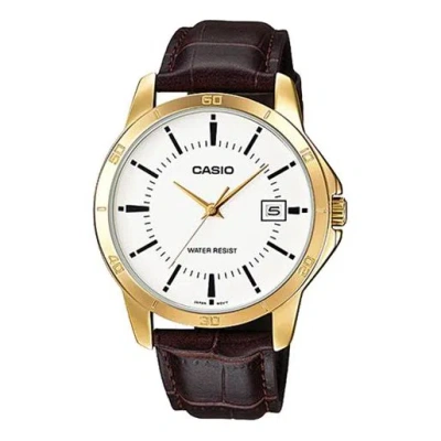 Casio Quartz Limited Edition Waterproof White Dial Mens White Analog In Gold