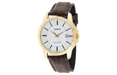 Casio Quartz Limited Edition Waterproof White Dial Mens White Analog In Gold