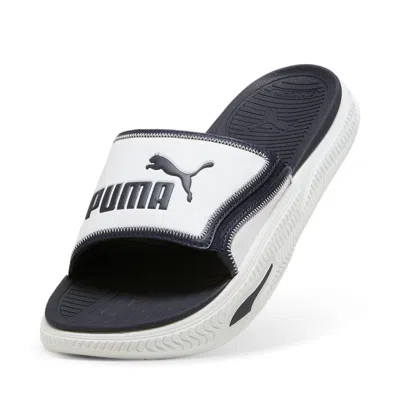 Puma Softride Pro 24 V Slides 'white New Navy' In Black