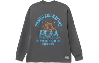Li-ning Power And Nature Graphic Sweatshirt 'shadow Grey' In Gray