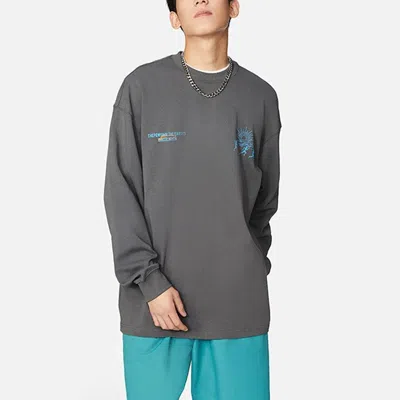 Li-ning Power And Nature Graphic Sweatshirt 'shadow Grey' In Gray