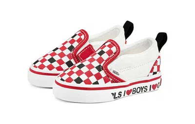 Vans (td)  Classic Slip-on V 'checkerboard - I Heart' In White