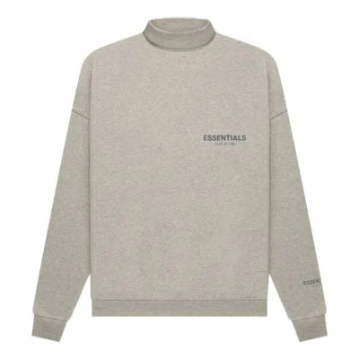Essentials Fear Of God  Fw21 Pullover Mockneck Dark Heather Oatmeal In Gray