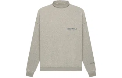 Essentials Fear Of God  Fw21 Pullover Mockneck Dark Heather Oatmeal In Gray