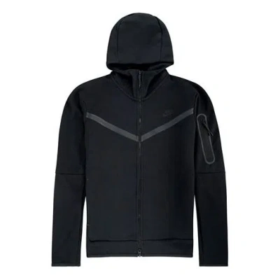 Nike Lightweight Hooded Sweatshirt With Zip Men's Sportswear Tech Fleece Hoodie Black/black In Black