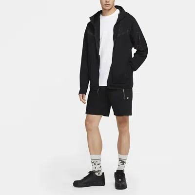 Nike Lightweight Hooded Sweatshirt With Zip Men's Sportswear Tech Fleece Hoodie Black/black In Black