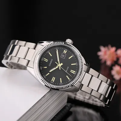 Casio Stainless Steel Strap Quartz Waterproof Black Watch Dial Black Analog