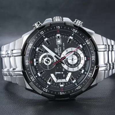 Casio Edifice Waterproof Stainless Steel Strap Mens Black Analog