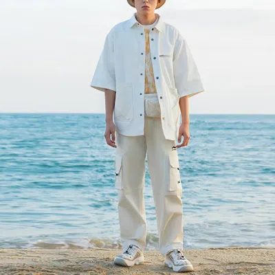 Li-ning Logo Printed Cargo Pants 'white' In Neutral