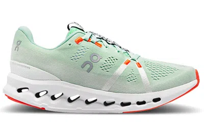On Women's Cloudsurfer Running Shoes ( B Width ) In Creek/white In Green