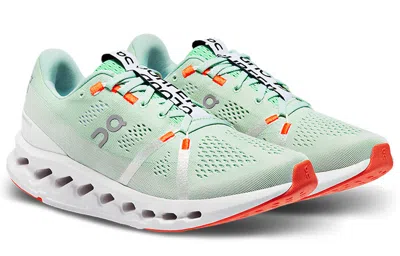 On Women's Cloudsurfer Running Shoes ( B Width ) In Creek/white In Green