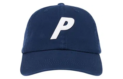 Palace P 6-panel Logo Cap 'navy' In Blue