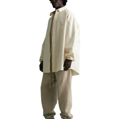 Essentials Fear Of God  Fw23 Button Down Shirt 'cloud Dancer' In Neutral