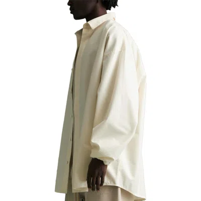 Essentials Fear Of God  Fw23 Button Down Shirt 'cloud Dancer' In Neutral