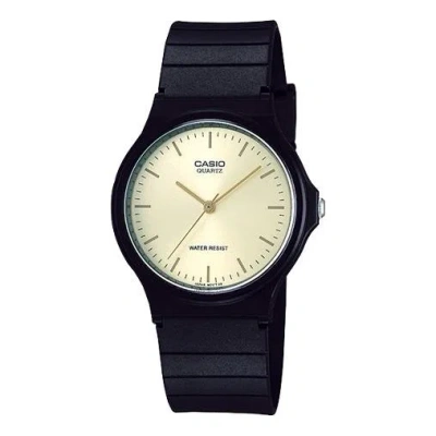 Casio Quartz Waterproof White Dialblue Strap Mens Whiteblue Analog In Black