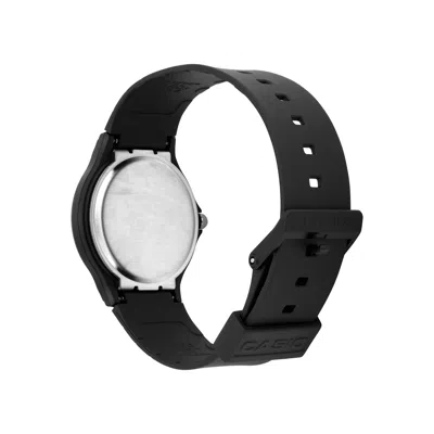 Casio Quartz Waterproof White Dialblue Strap Mens Whiteblue Analog In Black