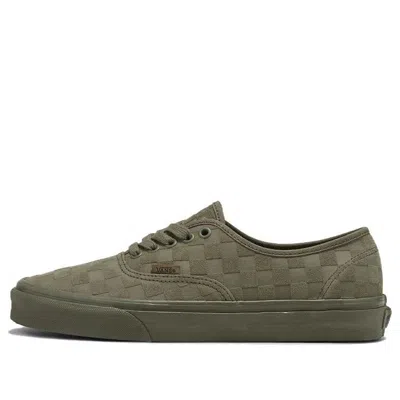 Vans Authentic Mono Checkerboard 'olive' In Green