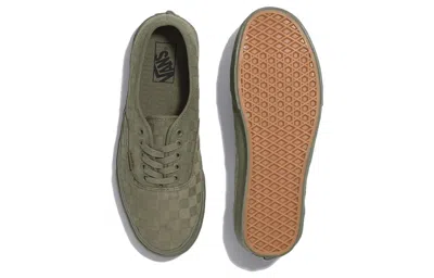 Vans Authentic Mono Checkerboard 'olive' In Green