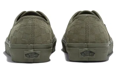 Vans Authentic Mono Checkerboard 'olive' In Green