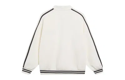 Li-ning Striped Graphic Baseball Jacket 'white Black'