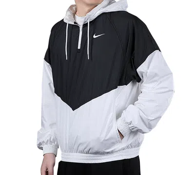 Nike Men's  Sb Shield Skateboard Half Zipper Pullover Splicing Interchange Jacket 'black White'