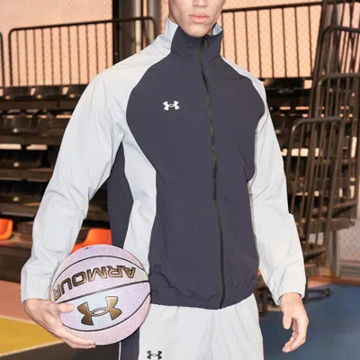 Under Armour Sportstyle Woven Full Zip Jacket 'black Grey' In Multi
