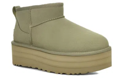 Ugg (wmns)  Classic Ultra Mini Platform Boot 'shaded Clover' In Green