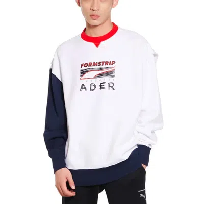 Puma X Ader Error Crew Neck Pullover Sweatshirt 'white' In Multi