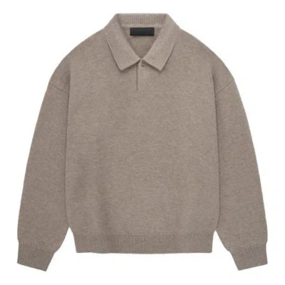 Essentials Fear Of God  Fw23 Knit Polo Shirt 'core Heather'