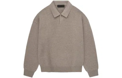 Essentials Fear Of God  Fw23 Knit Polo Shirt 'core Heather'