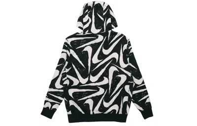 Nike Athleisure Casual Sports Printing Fleece Black