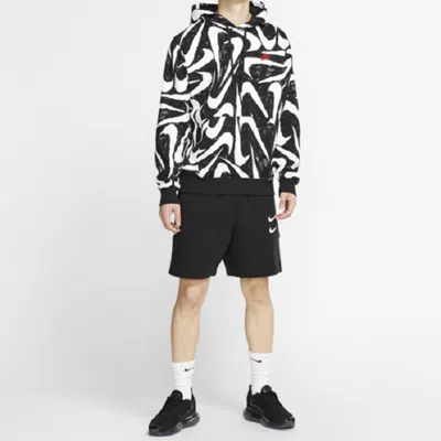 Nike Athleisure Casual Sports Printing Fleece Black