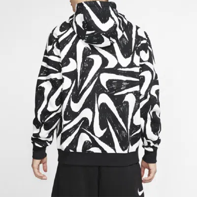 Nike Athleisure Casual Sports Printing Fleece Black