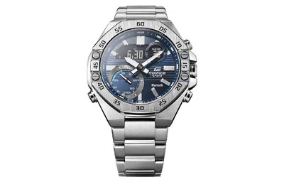 Casio Edifice Waterproof Analog-digital Watch 'marine Blue Silver'