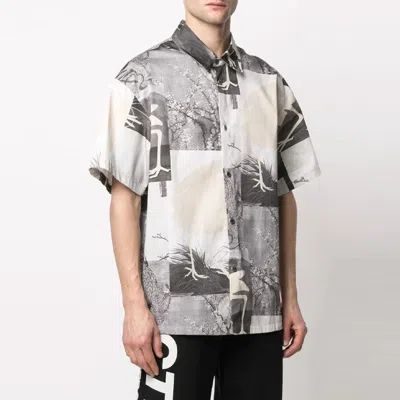 Heron Preston Cut Out Bowling Shirt 'grey' In Gray