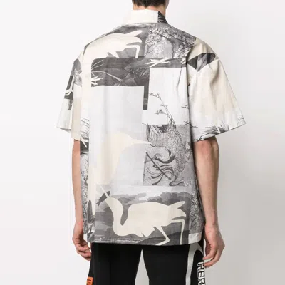 Heron Preston Cut Out Bowling Shirt 'grey' In Gray