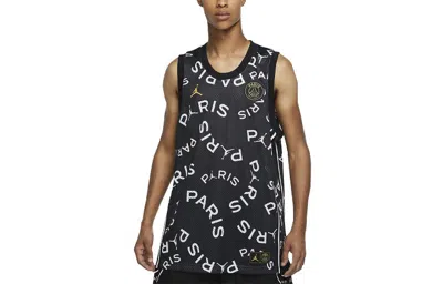 Air Jordan Paris Saint-germain Printing Basketball Tops Vest Black