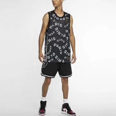 Air Jordan Paris Saint-germain Printing Basketball Tops Vest Black