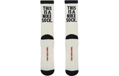 Nike Everyday Plus Cushioned Crew Socks 'sail Black' In White