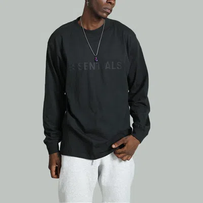 Essentials Fear Of God  Fw20 Long Sleeve Logo Tee 'black'