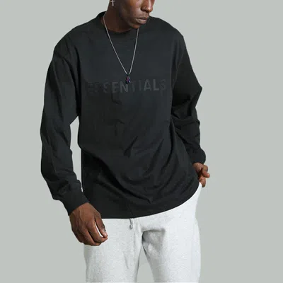 Essentials Fear Of God  Fw20 Long Sleeve Logo Tee 'black'