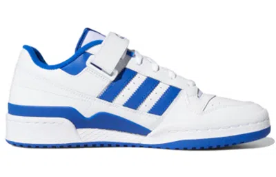 Adidas Originals Two-tone Leather Forum Low-top Sneakers With Touch Strap Clo In White