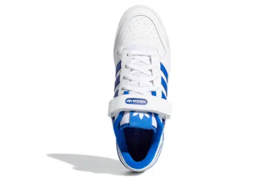 Adidas Originals Two-tone Leather Forum Low-top Sneakers With Touch Strap Clo In White